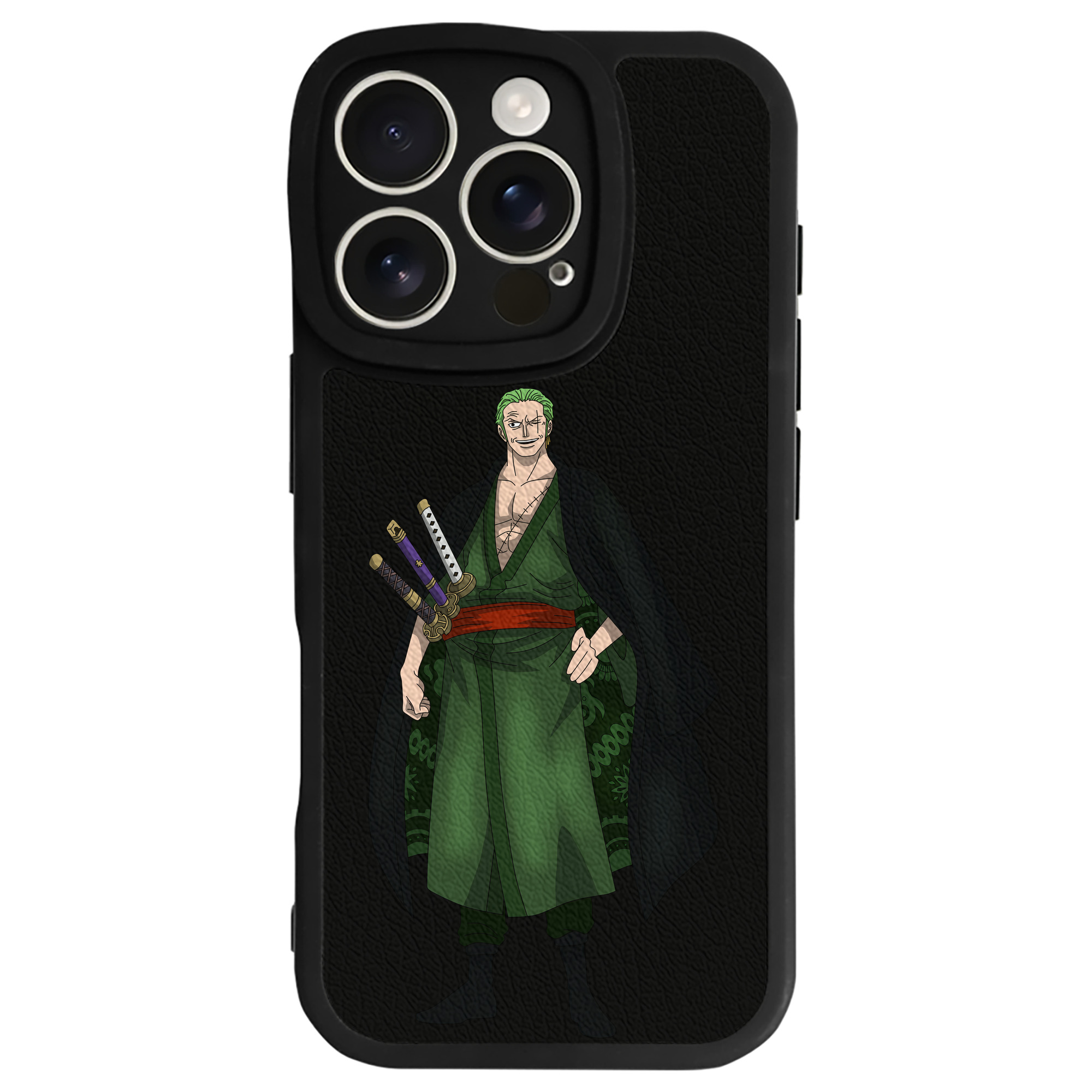 （画像用） ワンピース ロロノア・ゾロ ONE PIECE Roronoa Zoro 【iPhone 16シリーズ対応】シリコンスマホケース（レザー調） 材質：シリコン